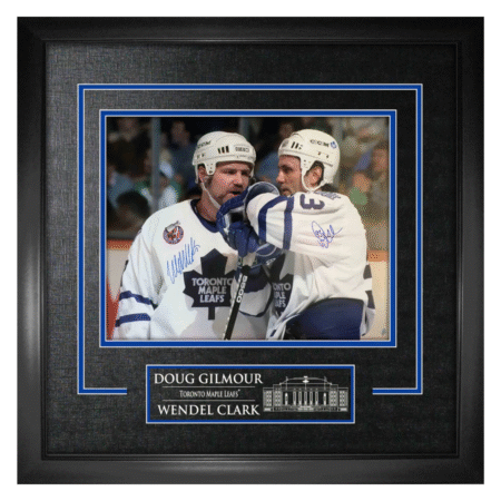 Doug Gilmour and Wendel Clark Dual Signed Framed 16x20 Leafs Talking Photo