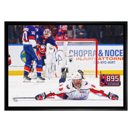 Alexander Ovechkin 20x29 Framed Canvas 895 Goals Celebration Washington Capitals