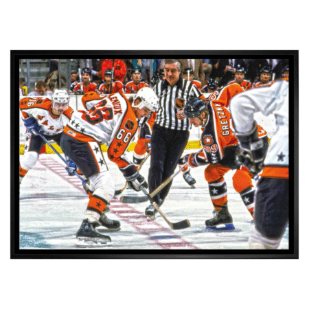 Wayne Gretzky and Mario Lemieux 20x29 Canvas Framed 1986 All-Star Game