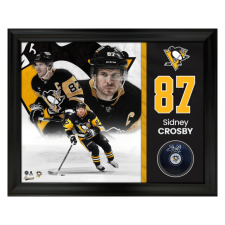 Sidney Crosby Signed Puck Framed Pittsburgh Penguins