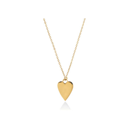 Dainty Diamond 10k Yellow Gold Elongated Heart Necklace