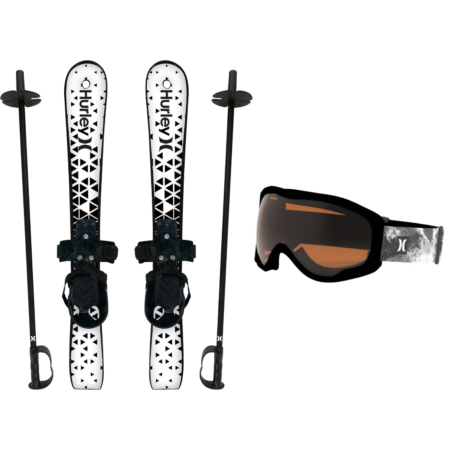 Hurley Youth Beginner Skis With Hurley Youth SOAR Ski Snow Goggles