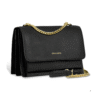 Champs Gala Collection Leather Clutch Shoulder Bag, Black