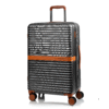 Champs Vintage II Collection Large Check in Hard side Expandable Luggage, Black