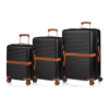 Champs Vintage II Collection 3-Piece Hard side Luggage Set, Black