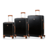 Champs Vintage Muse Collection Hard Side 3-Piece Luggage Set, BlackTan