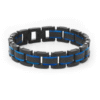 Oro Jewelry Black & Blue Steel Bracelet