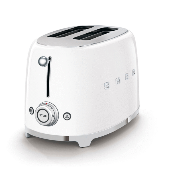 Smeg 50's Retro Style Aesthetic 2-Slice Toaster - White - Image 2