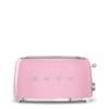 Smeg 50's Retro Style Aesthetic 4 Slice Long Slot Toaster - Pink