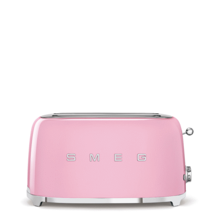 Smeg 50's Retro Style Aesthetic 4-Slice Long Slot Toaster - Pink