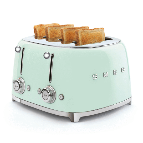 Smeg 50's Retro Style Aesthetic 4 Slice Toaster - Pastel Green - Image 2