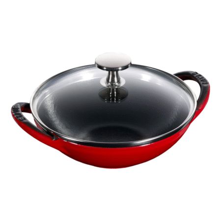 Staub 6.5 inch Cast Iron Wok - Cherry