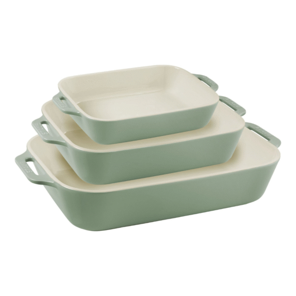 Staub Ceramic 3pc Rectangular Baking Dish Set - Eucalyptus