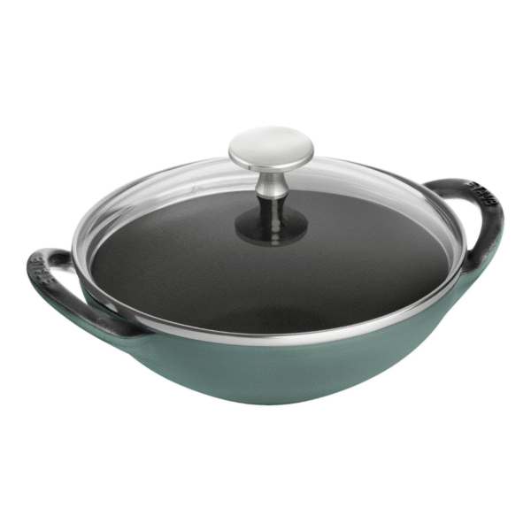 Staub 6.5 inch Cast Iron Wok - Eucalyptus