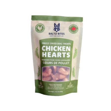 BALTO BITES FREEZE DRIED CHICKEN HEARTS 4 X 55G