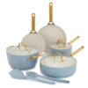 GreenPan Reserve Pro Ceramic Nonstick 10 Piece Cookware Set - Blue Haze