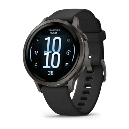 Garmin® Venu® 4 41mm Smartwatch-Slate with Black Silicone Band