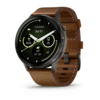 Garmin® Venu® 4 45mm Smartwatch-Slate with Black Silicone Band & Brown Leather Band