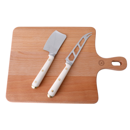 Martha Stewart Blairwood 3 Piece Cheese Knives with Beechwood Cutting Board Set