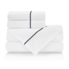 Cuddle Down Hotel 300TC 4-Piece Sheet Set - White/Marine-King