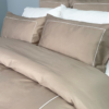 Cuddle Down Hotel 300TC 3-Piece Duvet Cover Set - Sand/White-Queen