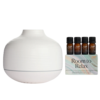 Saje Aroma Cocoon White Ultrasonic Diffuser & Room to Relax Restorative Diffuser Collection