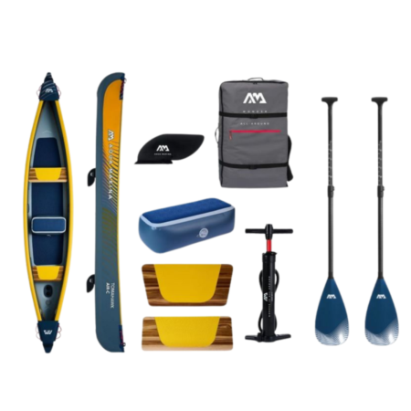 Aqua Marina 15'8" Tomahawk 2/3 Person Speed Canoe w/2 Canoe Paddles