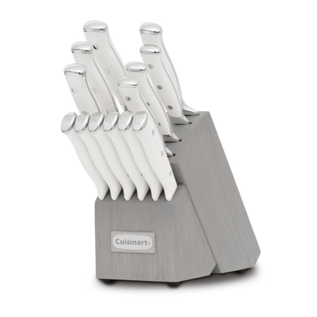 Cuisinart 14-Piece German Stainless Steel Triple Rivet Knife Block Set - Acacia Wood