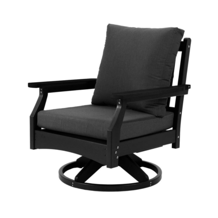 Backyard Lifestyles Swivel Chair with Cushions - Black/Grey