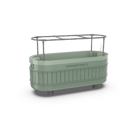 Permasteel Self-Watering Planter Box with Mounting Brackets - Green