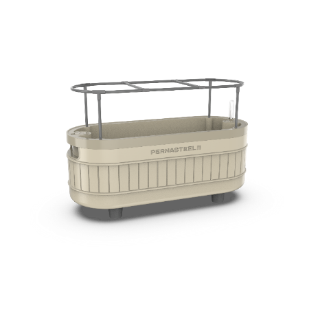 Permasteel Self-Watering Planter Box with Mounting Brackets - Taupe