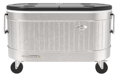 Permasteel 80QT Rolling Cooler - Galvanized Steel
