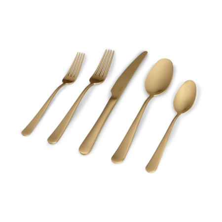 Fable Flatware Set 20pc - Matte Gold