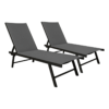 Vivere Sentosa 2 Pack Sun Lounger - Black Chrome