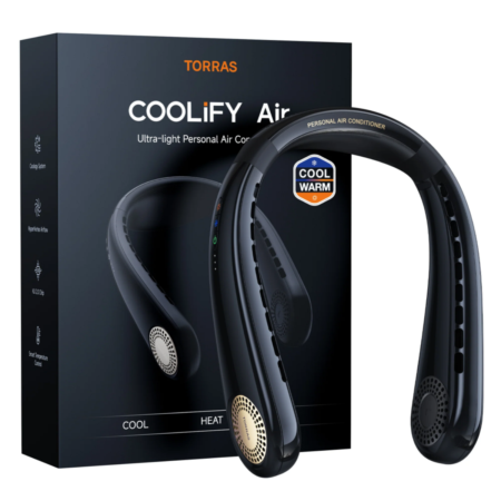Torras Coolify 2s Wearable 5000mAh Air Conditioner - Glossy Black
