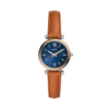 Fossil Carlie Mini Three-Hand Tan Leather Ladies Watch