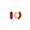 Hillberg & Berk Red and White sparkle reversible hoop earrings