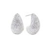 Hillberg & Berk Mini Dream Puffs Sparkle Stud Earrings - White