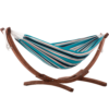 Vivere Double Sunbrella Hammock With 8ft Solid Pine Stand - Surfside