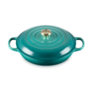 Le Creuset 3.5 L Braiser Bleu Riviera Light Gold Knob