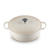 Le Creuset 6.2 L Shallow Round Dutch Oven Meringue Stainless Steel Knob