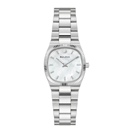 Bulova Super Seville Mini Stainless Steel Watch with Mother-of-Pearl Dial