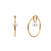 Nishi Pearls Cosmos Earring - 7mm White Freshwater Pearl, Yellow Gold Vermeil