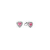 Pandora Elevated Pink Heart Stud Earrings