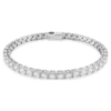 Swarovski Rhodium Plated Round Cut Matrix Tennis Bracelet - White