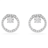 Swarovski Rhodium Plated Round Cut Constella Stud Earrings - White