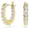 Swarovski 18K Gold Finish Round Cut Matrix Vittore Hoop Earrings - White