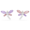 Swarovski x Ariana Grande Rhodium Plated Mixed Cuts Dragonfly Stud Earrings - Multicoloured