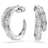Swarovski Rhodium Plated Mixed Cuts Vienna Hoop Earrings - White