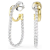 Swarovski Mixed Metal Finish Round Cut Hyperbola Earrings - White